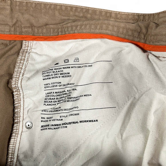 Jesse James Shorts Mens 34 Brown Regular Carpenter Industrial Workwear Canvas - Picture 5 of 10